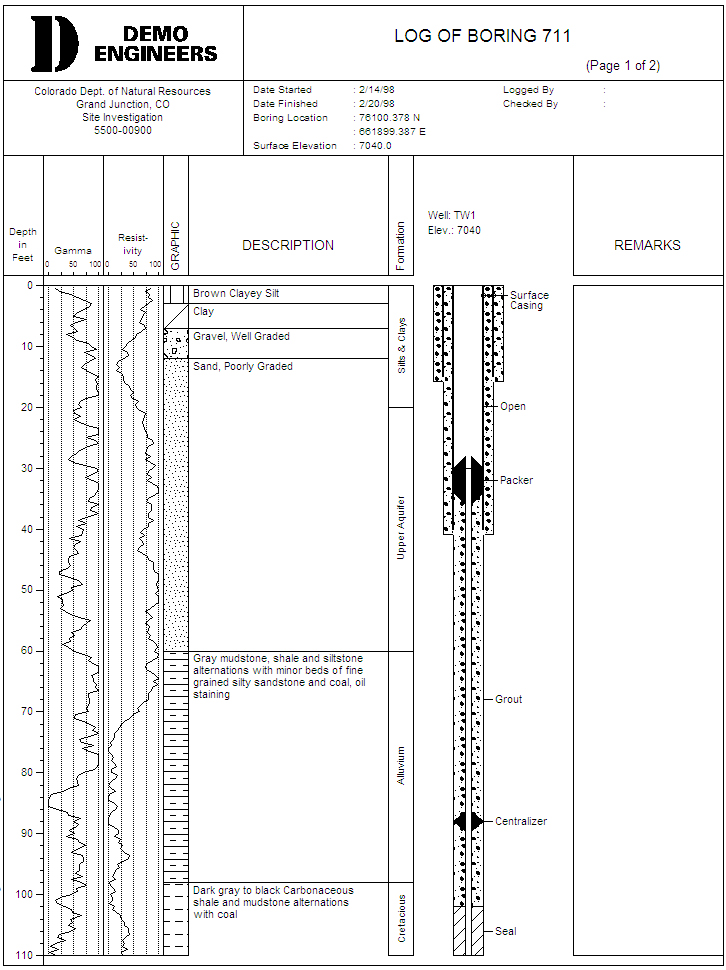 Boring Borehole Well Log Software